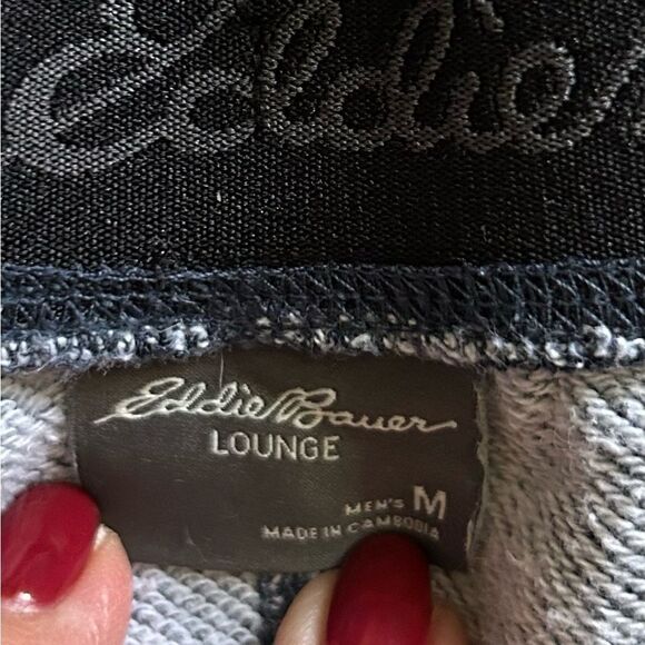 Eddie Bauer Men’s Blue Lounge Cotton Joggers Size Medium Adjustable Waist - Picture 3 of 13